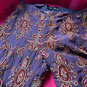 Nicole MillerCOLLECTION  Vintage sequin beaded silk pants size 6